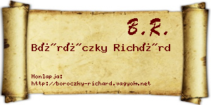 Böröczky Richárd névjegykártya