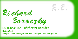 richard boroczky business card